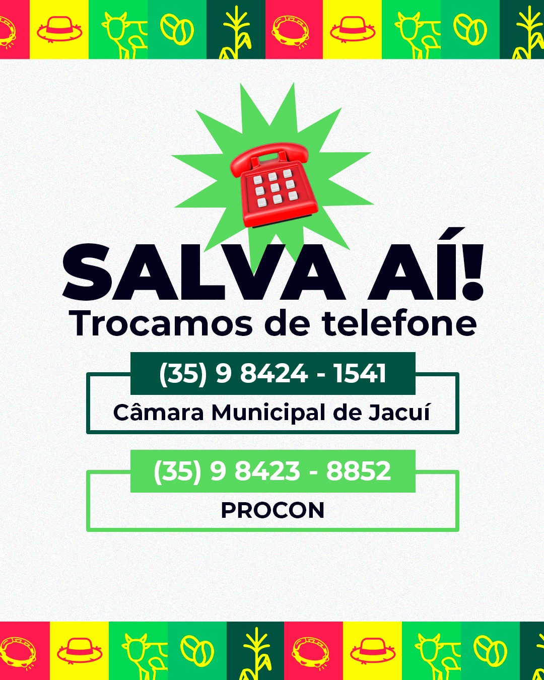 Trocamos de Telefone